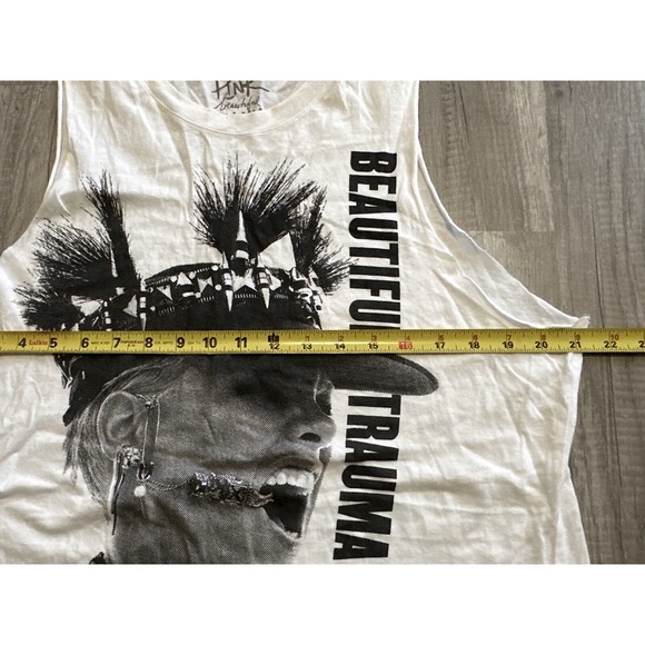 Pink Beautiful Trauma Top Adult XL White Double Sided Punk Goth Concert Band - Picture 8 of 9